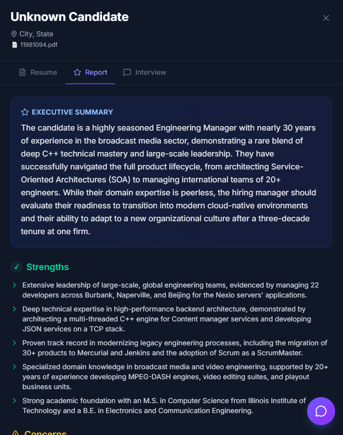 Clinical Fit Scoring — Get an executive summary highlighting red flags, credential gaps, and exact matc — Instalent.ai Healthcare Recruiting