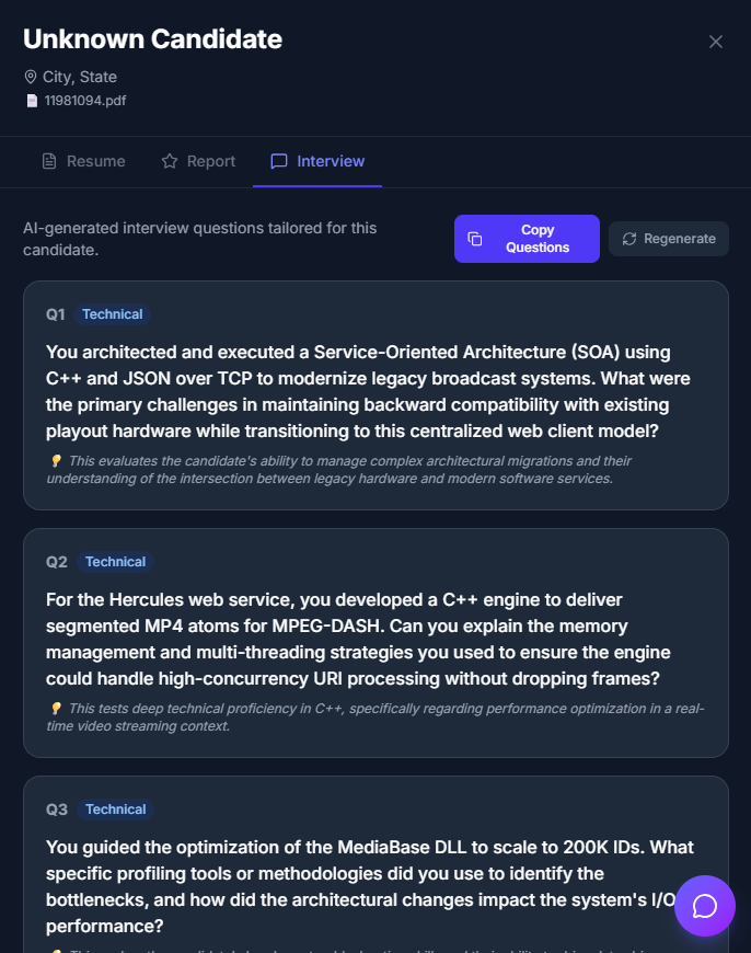 Interview Q&A Prep - Save hours of interview preparation. The AI generates tailor